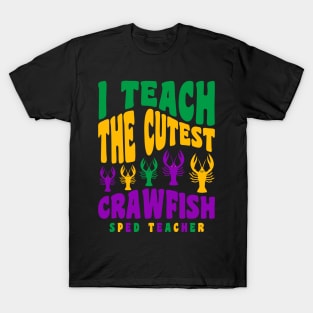 Sped Teacher Mardi Gras Shirt Teach the Cutest Crawfish T-Shirt